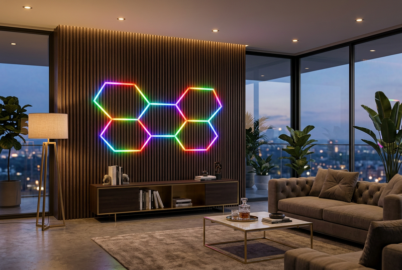 LUXN 5 Hexagon Smart RGB Garage Light.