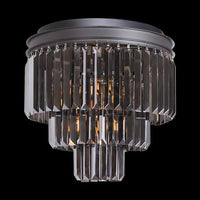 K-Light KLCH-6515/4-BL 230v 40W E14 Small Crystal 3 Tier Chandelier, Charcoal Grey