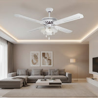 Rattan Ceiling Fan with Light White E27 4x60w - RF9W.
