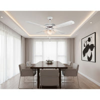 Rattan Ceiling Fan with Light White E27 4x60w - RF9W.