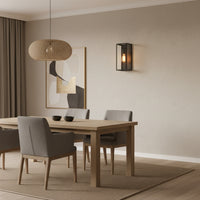 Modern Industrial Wall lamp with rectangular glass DL6140BK.