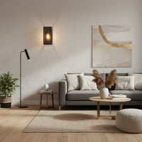 Modern Industrial Wall lamp with rectangular glass DL6140BK.