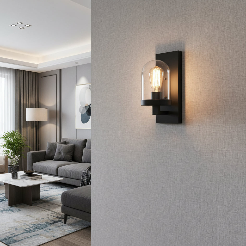 Modern Industrial Wall lamp with Oval glass DL6139BK.
