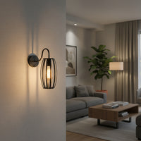 Retro Industrial Oval Cage Wall lamp DL6144 GD.