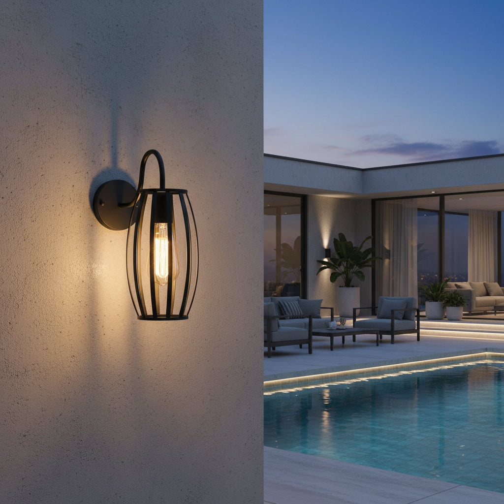 Retro Industrial Oval Cage Wall lamp DL6144 GD.