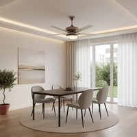 Ceiling Fan with Light Satin Chrome E27 2x60w - RF20
