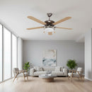 Ceiling Fan with Light Satin Chrome E27 2x60w - RF20