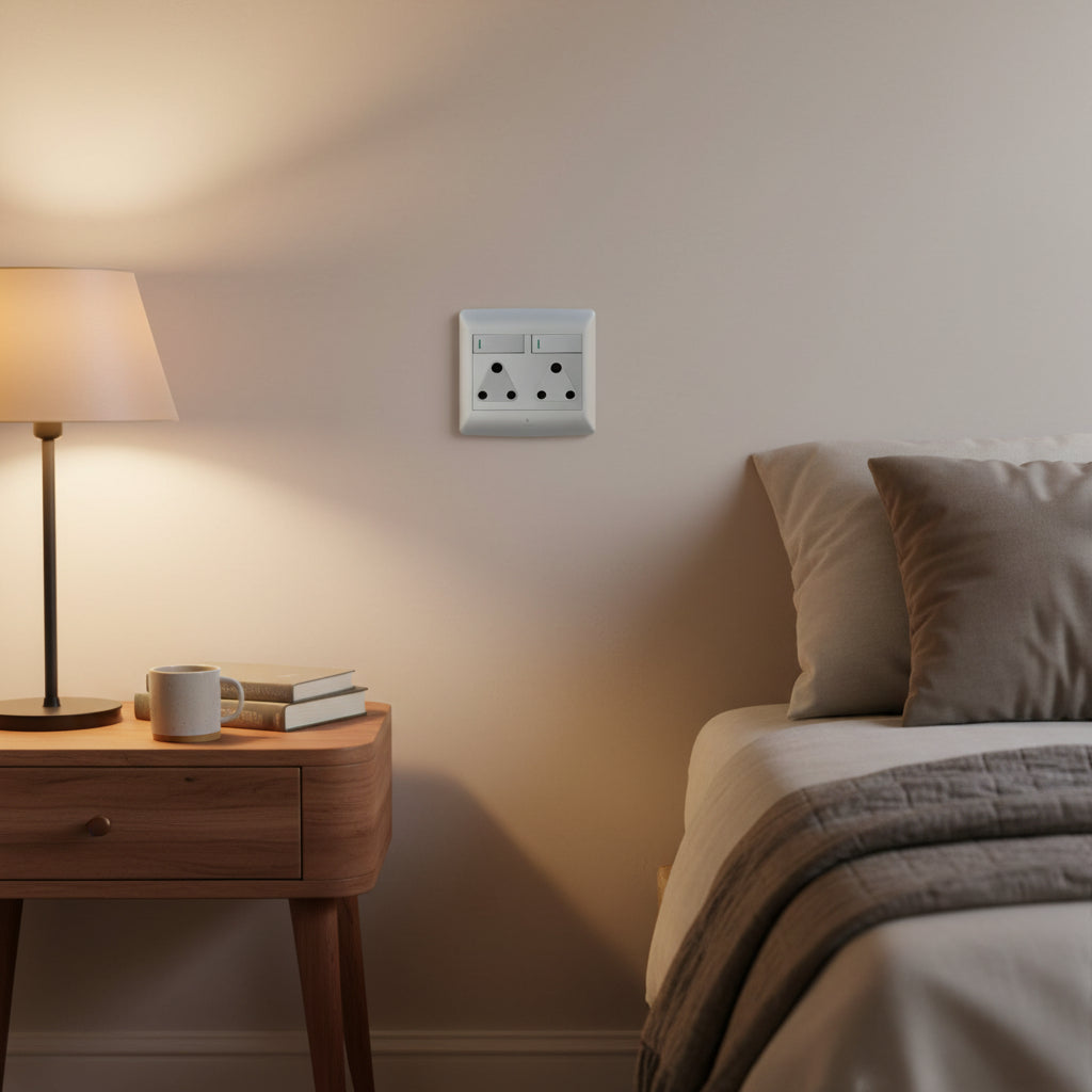 4×4 Double Socket - Silver.