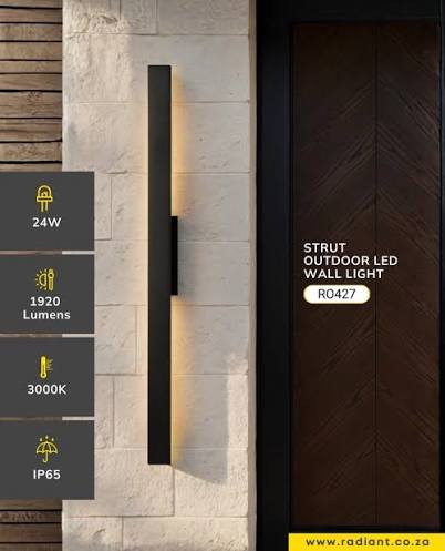 Radiant Strut Outdoor Wall Light Black LED 24w-RO427