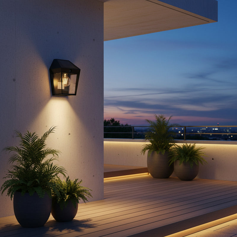Eurolux Avony 1LT Solar Wall Light Black with PIR-O655
