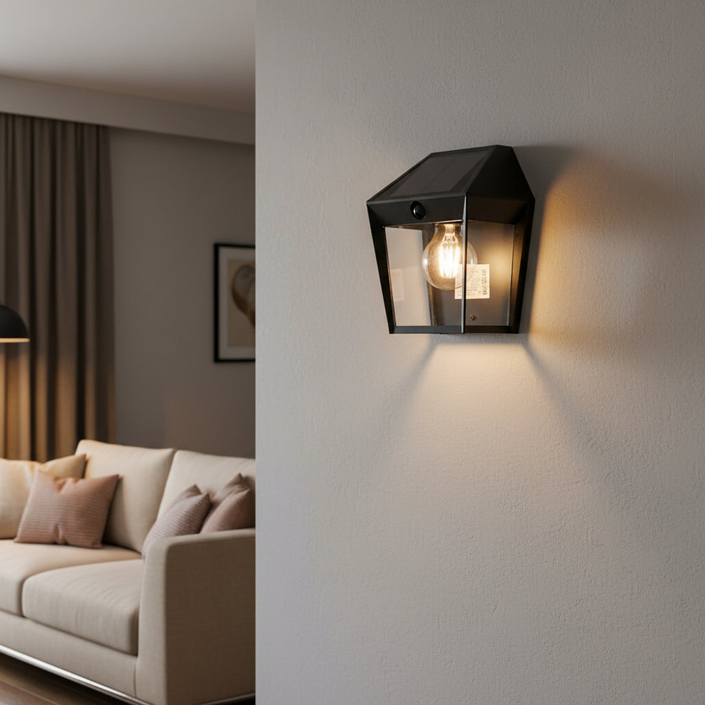 Eurolux Avony 1LT Solar Wall Light Black with PIR-O655