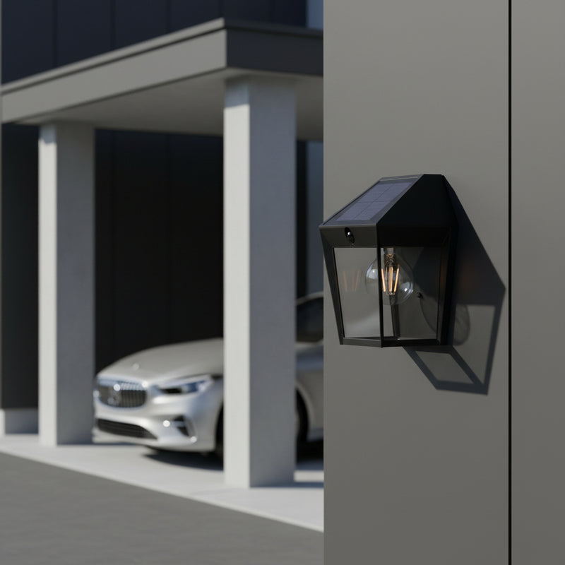 Eurolux Avony 1LT Solar Wall Light Black with PIR-O655