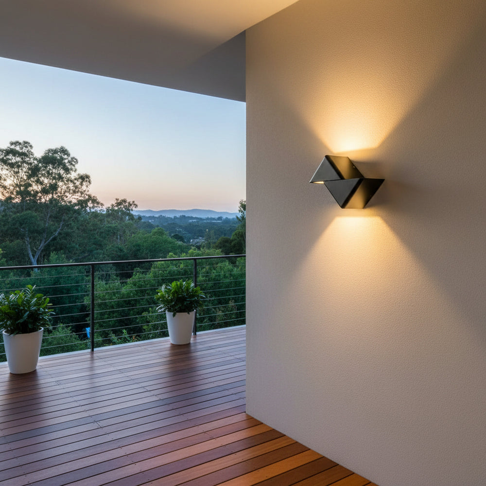 Eurolux Triat Outdoor Wall Light Black LED 12w-O665