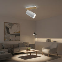 Eurolux Sol S/Light 1 Light White/Wood GU10 1x5w-S534W