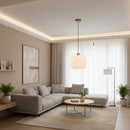 Eurolux Nesta2 Pendant White Wood/Glass E27 1x40w P1360