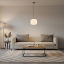 Eurolux Nesta2 Pendant White Wood/Glass E27 1x40w P1360