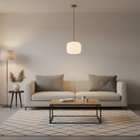 Eurolux Nesta2 Pendant White Wood/Glass E27 1x40w P1360