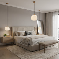 Eurolux Nesta2 Pendant White Wood/Glass E27 1x40w P1360