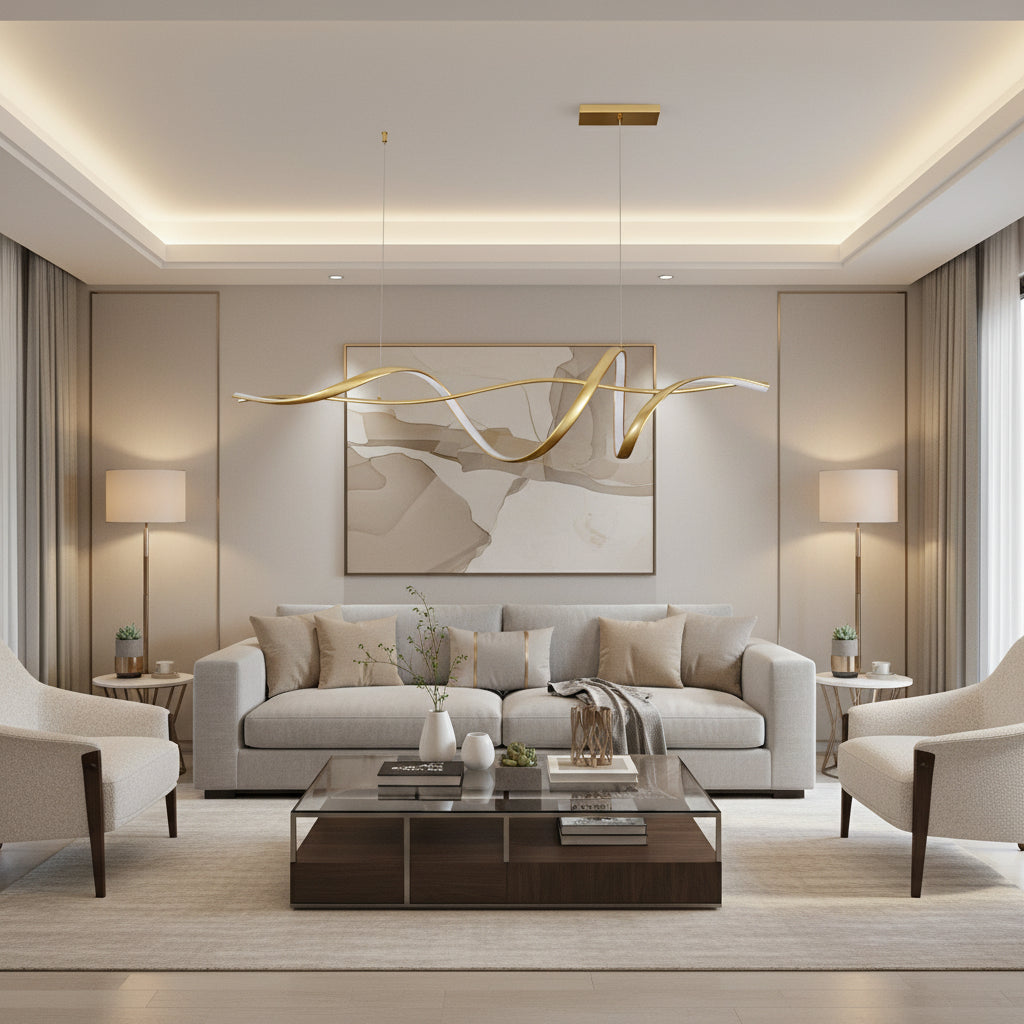 Eurolux Drift Pendant Gold LED 32w 3000K-P1364