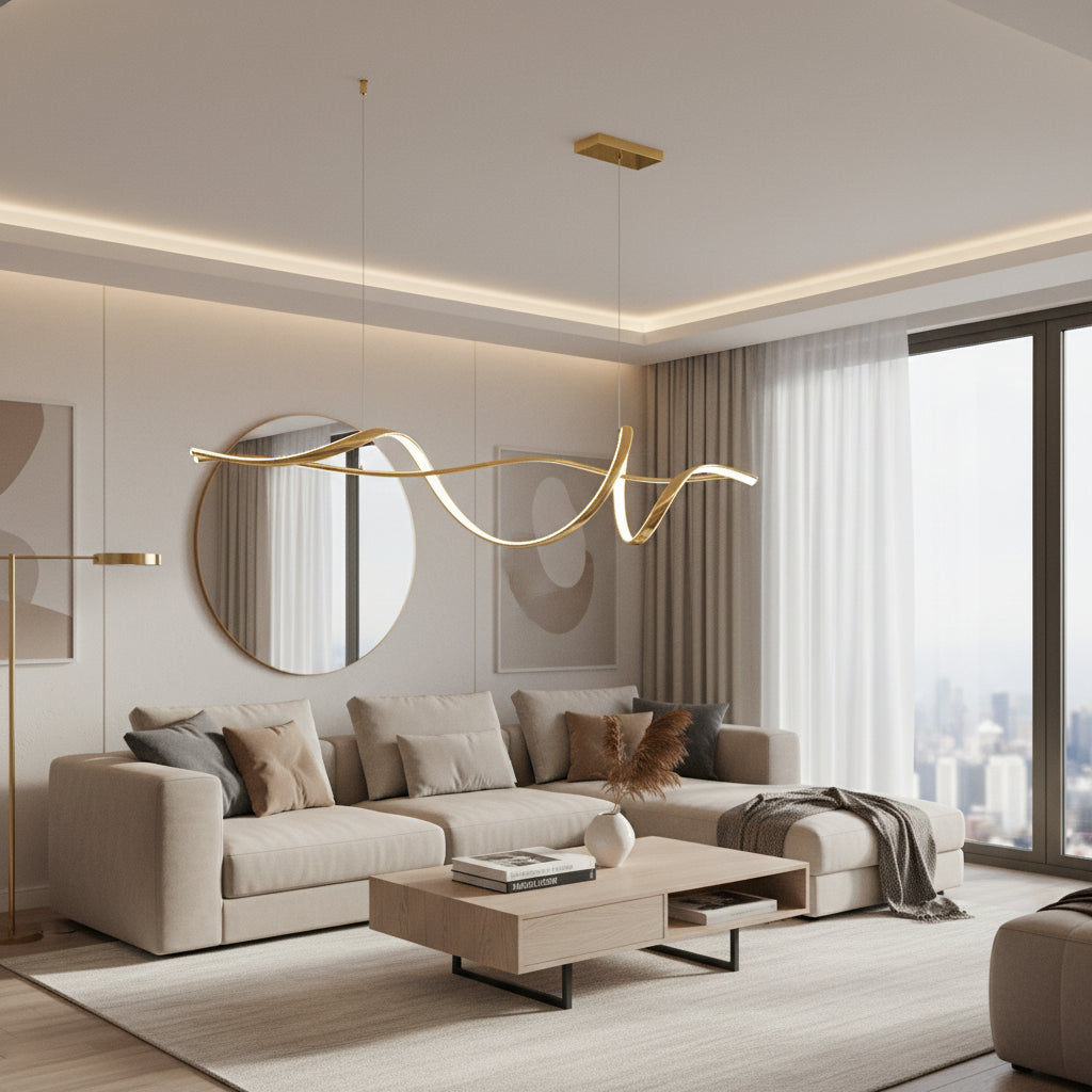 Eurolux Drift Pendant Gold LED 32w 3000K-P1364