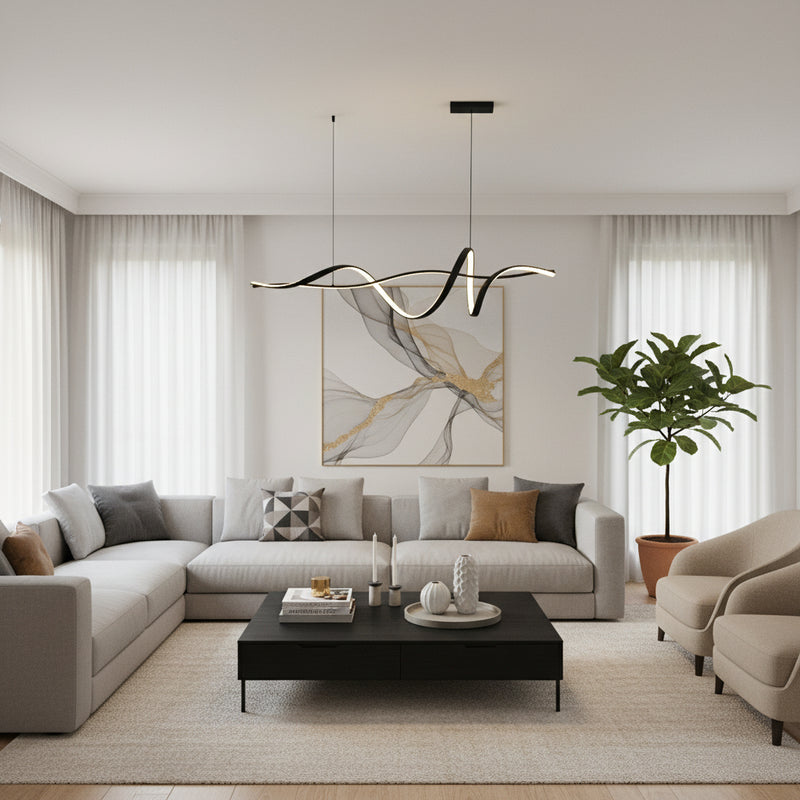 Eurolux Drift Pendant Black LED 32w 3000K-P1364B