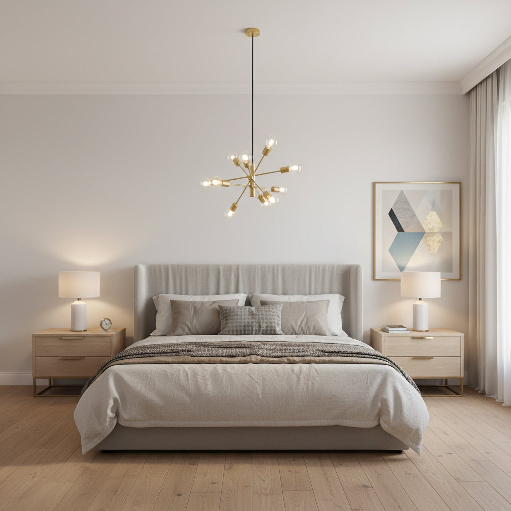 Eurolux Gradoli 8 Light Pendant Brushed Brass-P1348