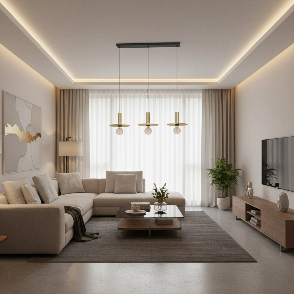 Eurolux Escandell 3 LT Pendant Brushed Brass-P1346