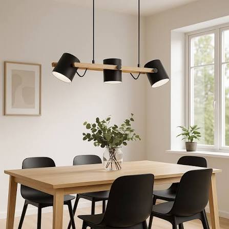Eurolux Hornwood Pendant 3L E27 60w Wood/Black-P1125