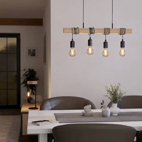 Eurolux Townshend 4 LT Pendant Vintage Black/Wood-P1210