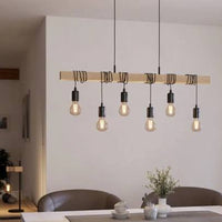 Eurolux Townshend 6 LT Pendant Vintage Black/Wood-P1016