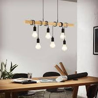 Eurolux Townshend 6 LT Pendant Vintage Black/Wood-P1016