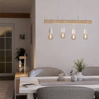 Eurolux Townshend 4 LT Pendant Vintage White/Wood-P1210W