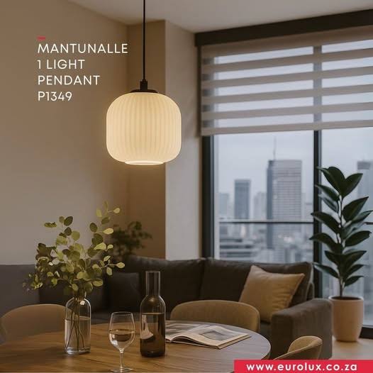 Eurolux Mantunalle 1LT Pendant Black/White-P1349