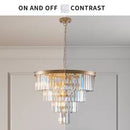 K-Light KLCH-6515/13-SG 230v 40W E14 Extra Large Crystal 7 Tier Chandelier, Satin Gold