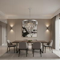 K-Light KLCH-6515/13-BL 230v 40W E14 Extra Large Crystal 7 Tier Chandelier, Charcoal Grey