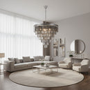 K-Light KLCH-6515/13-BL 230v 40W E14 Extra Large Crystal 7 Tier Chandelier, Charcoal Grey