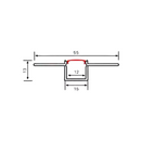 55mm x 15mm x 13mm Plaster-in Trim less LED Aluminum Channel Drywall Profile - 3 meter.