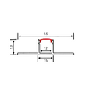 55mm x 15mm x 13mm Plaster-in Trim less LED Aluminum Channel Drywall Profile - 3 meter. (Copy)