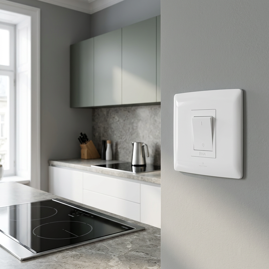50A 2 Pole stove isolator - White.