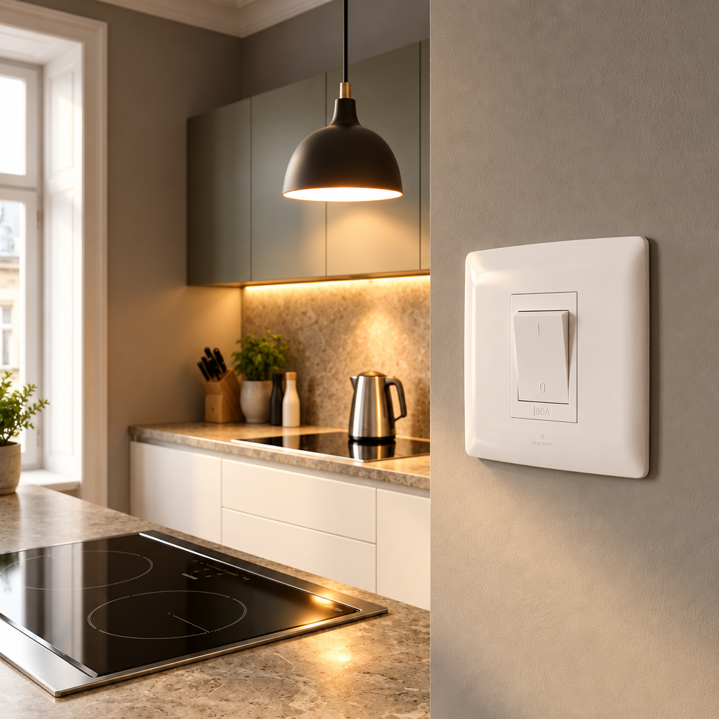 50A 2 Pole stove isolator - White.