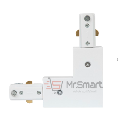 L Shape Track Line Connector - White.