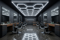 4M x 2.5M Hexagon Grid LED Garage Ceiling Light - 2 years warranty.