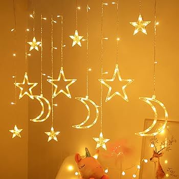 Moon & Star string fairy/curtain light 3M.