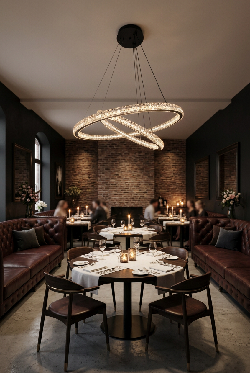 2 Rings LED Crystal pendant Light - 2048/6-4.