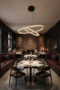 2 Rings LED Crystal pendant Light - 2048/6-4.