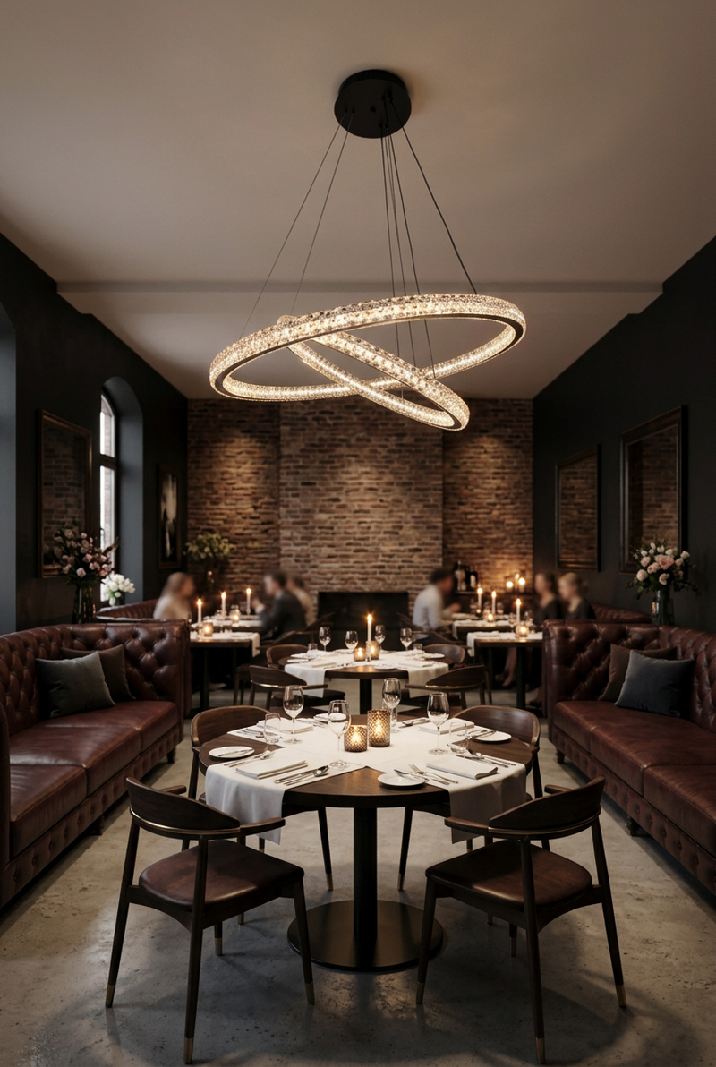 2 Rings LED Crystal pendant Light - 2048/6-4.