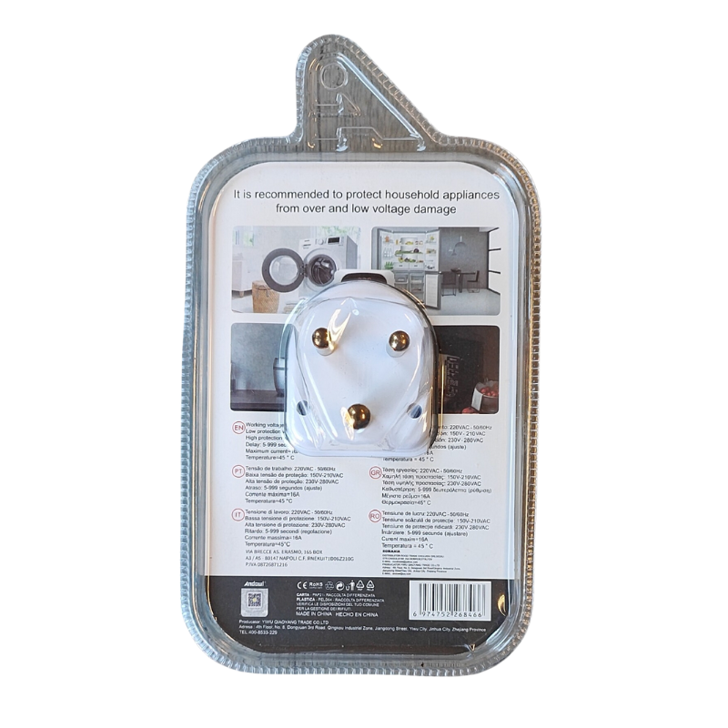 16Amp AC Under/Over Voltage Protector Plug. Mr.Smart SA's Best Online Shopping Store.