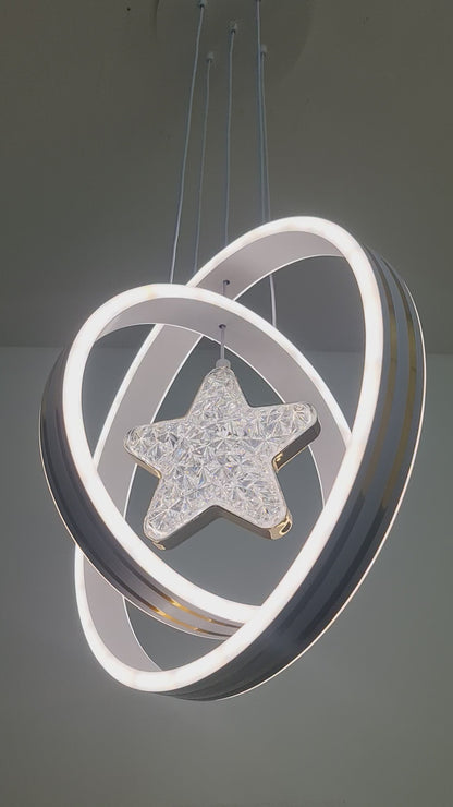 LED Acrylic pendant with crystal star.