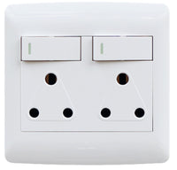 4×4 Double Socket - White.