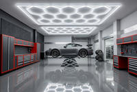 4M x 2.5M Hexagon Grid LED Garage Ceiling Light - 2 years warranty.